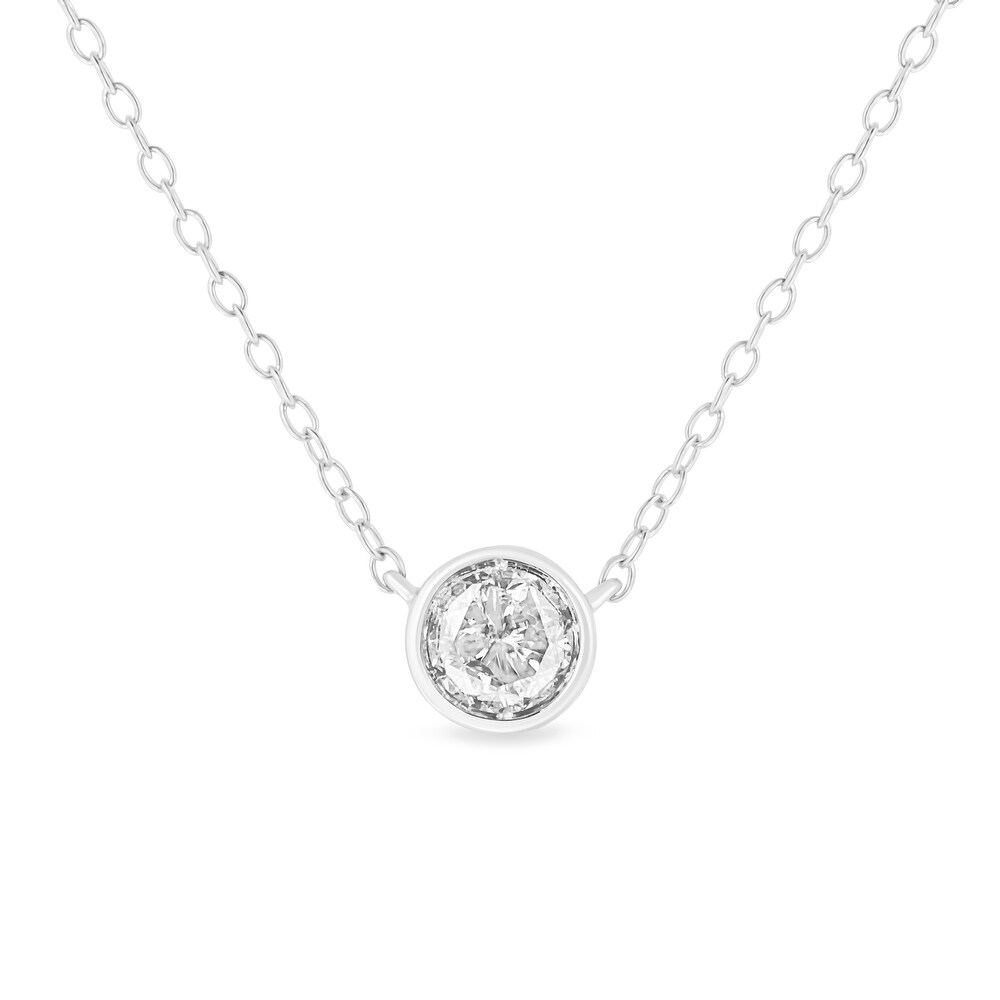 925 Silver Pear Drop Diamond Accent Pendant Necklace 18 0.025cttw, IJ/I2-I3 925 Silver Pear Drop Diamond Accent Pendant Necklace 18 0.025cttw, IJ/I2-I3